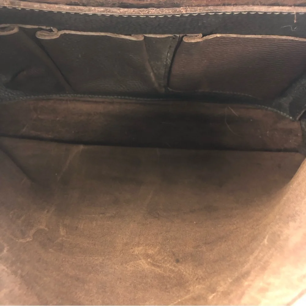 DUSSAULT brown leather Limited Edition Gene Simmons messenger bag
